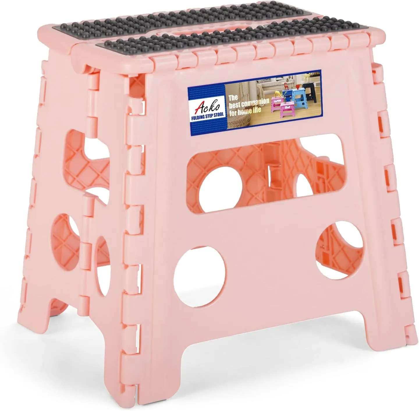 13 Inch Non Slip Dot Foldable Step Stool