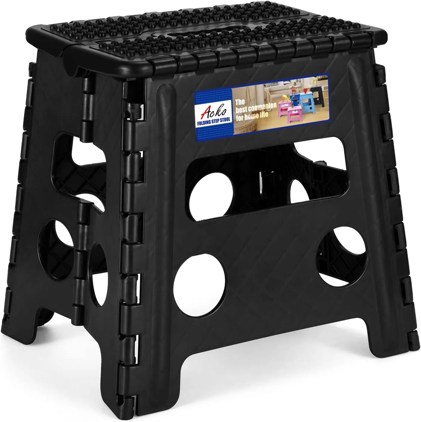 13 Inch Non Slip Dot Foldable Step Stool