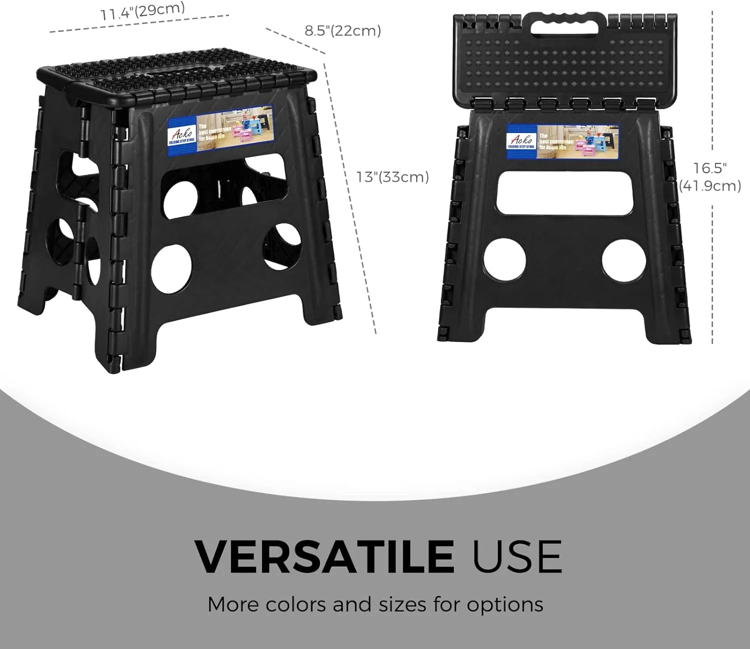 13 Inch Non Slip Dot Foldable Step Stool