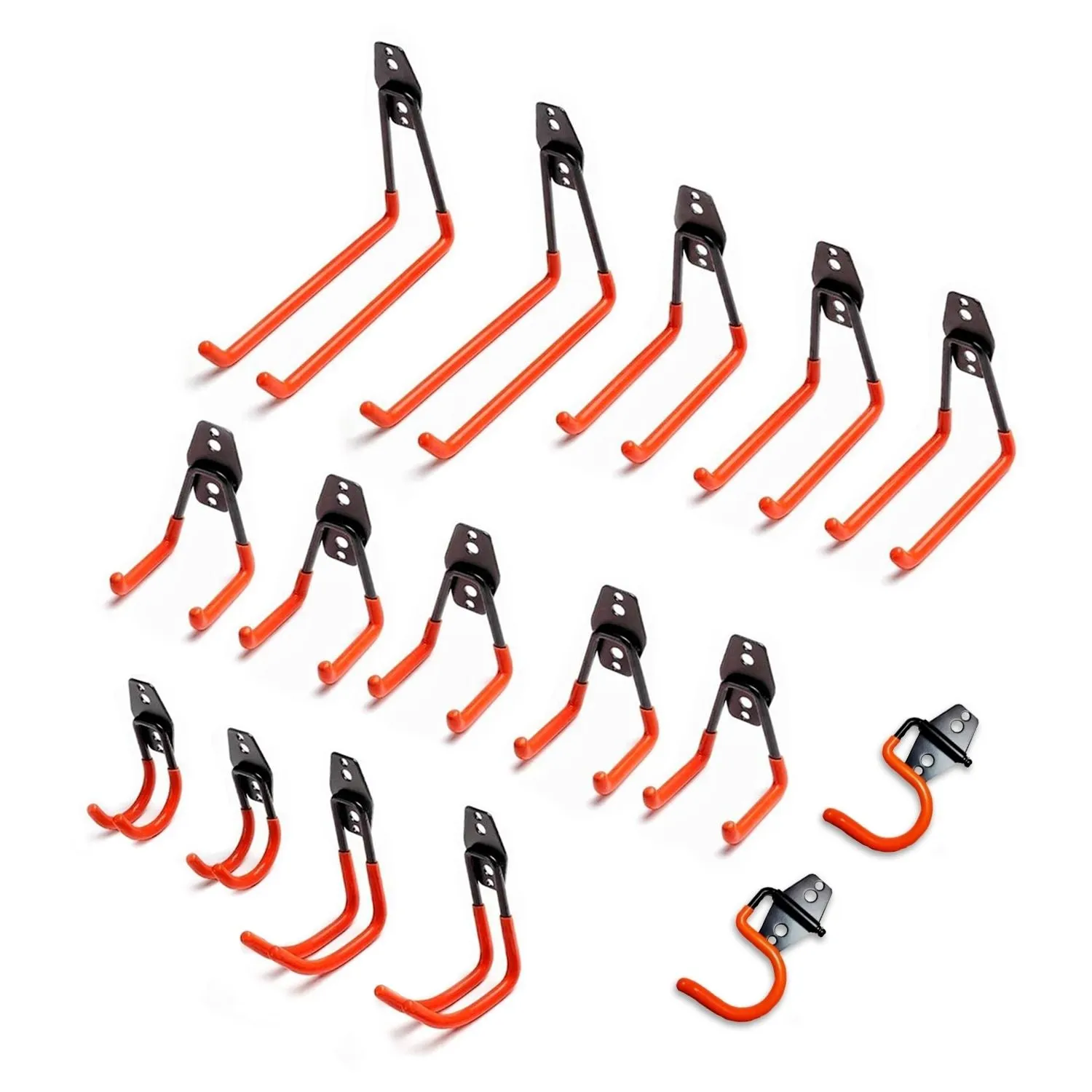 16 Pack Heavy Duty Non-Slip Garage Hooks, Multiple Sizes - RYNOMATE