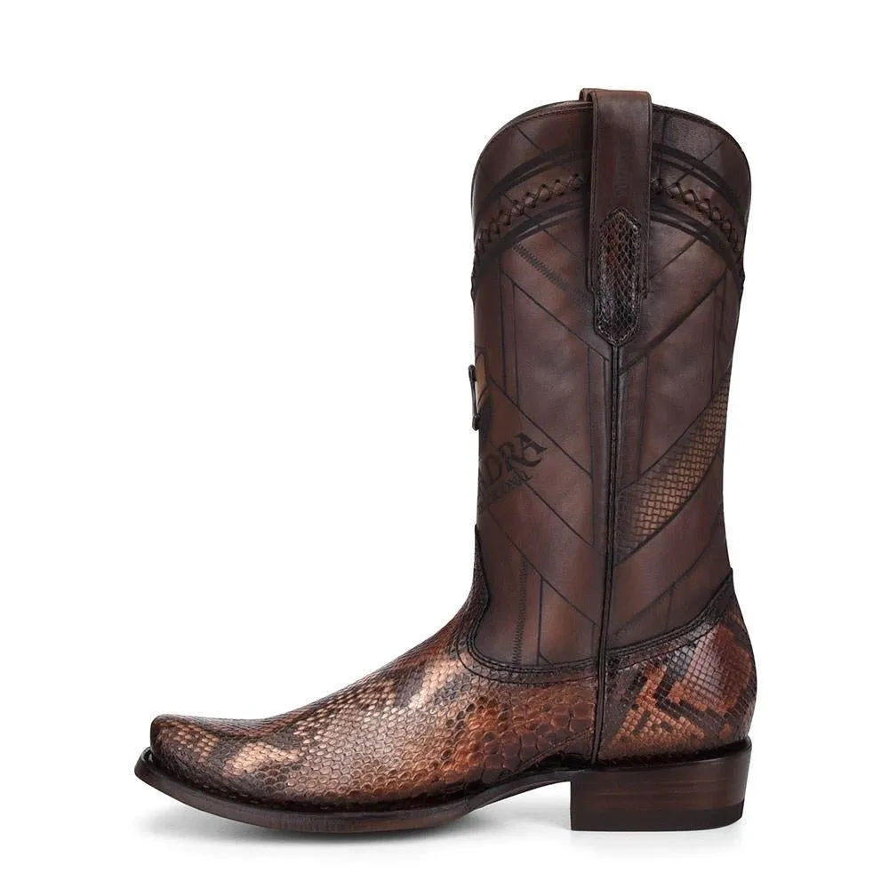 1J2FPH - Cuadra brown western cowboy python skin boots for men