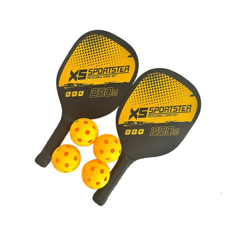 2 Peak Paddles Rackets & 4 Pickleball Balls Set with Carrying Bag Indoor Outdoor Sports Equipment(Yellow)