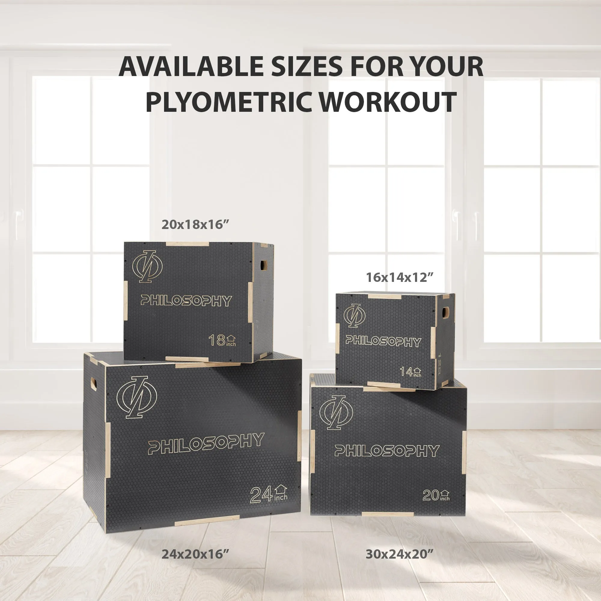 3 in 1 Non-Slip Plyo Box - Jump Plyometric Box for Training