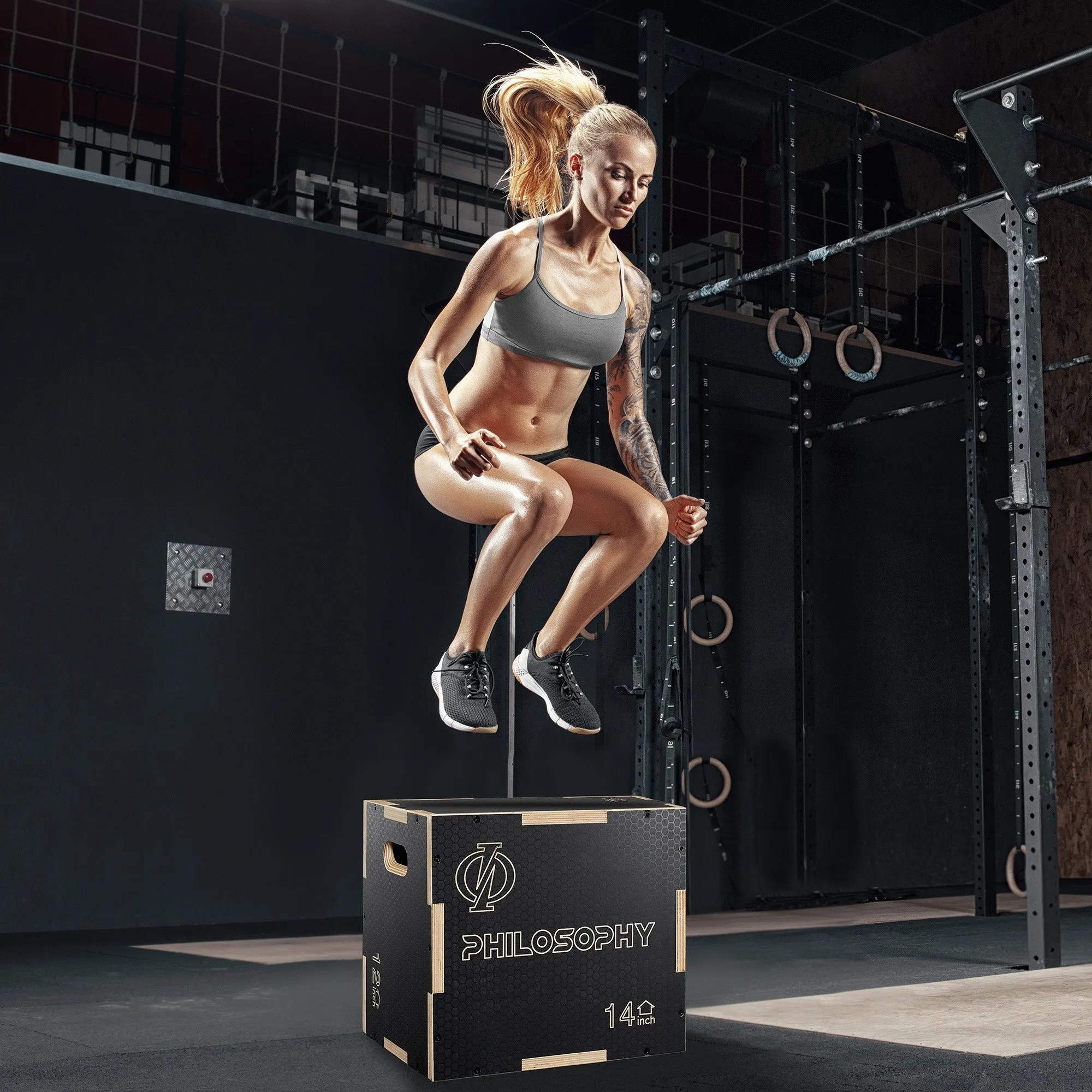 3 in 1 Non-Slip Plyo Box - Jump Plyometric Box for Training