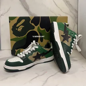 A Bathing Ape Sta Sk8 Camo Shoes Men's Size 8