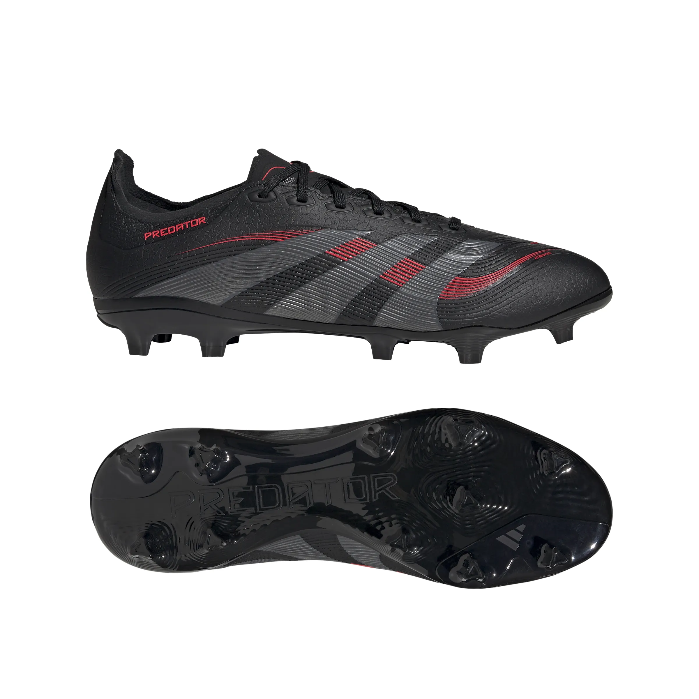 adidas Predator League FG/MG Soccer Cleat - core black/grey four/lucid red