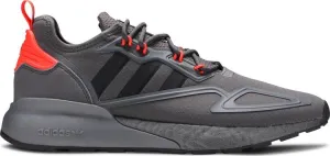 Adidas ZX 2K Boost 'Grey Solar Red' Sneakers, Gray