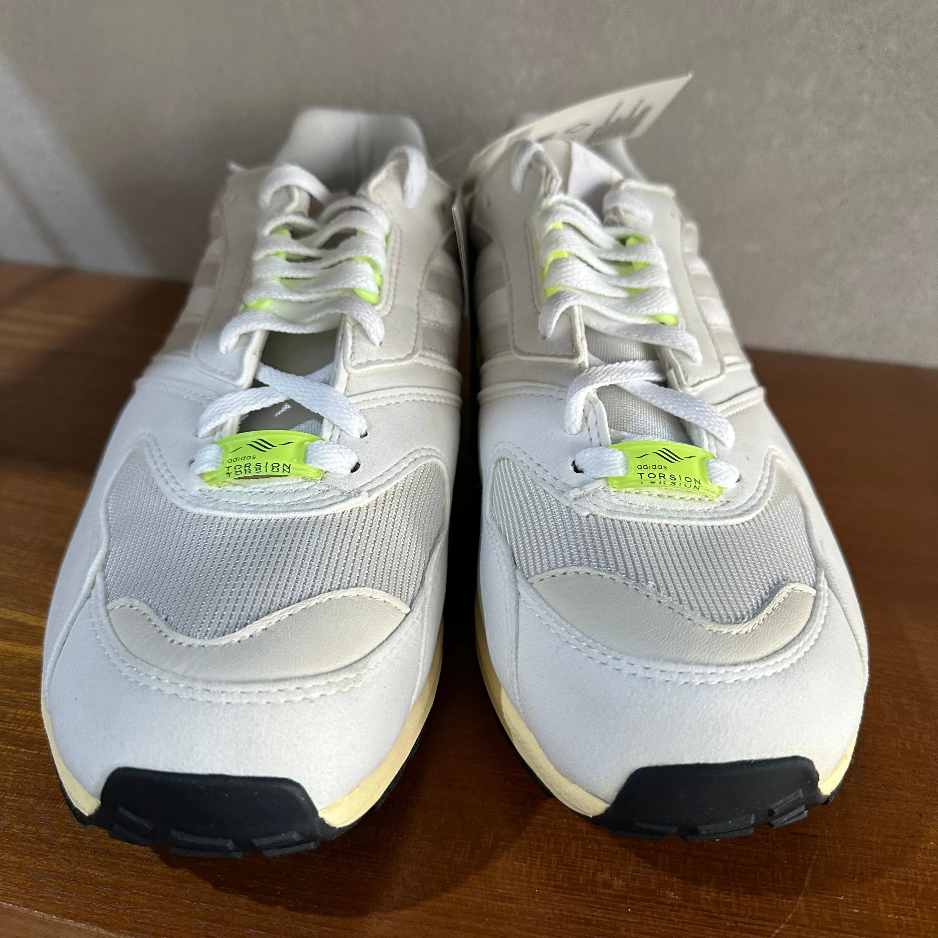 adidas ZX 4000 Trainers Off White / Hot Lime - uk 9.5