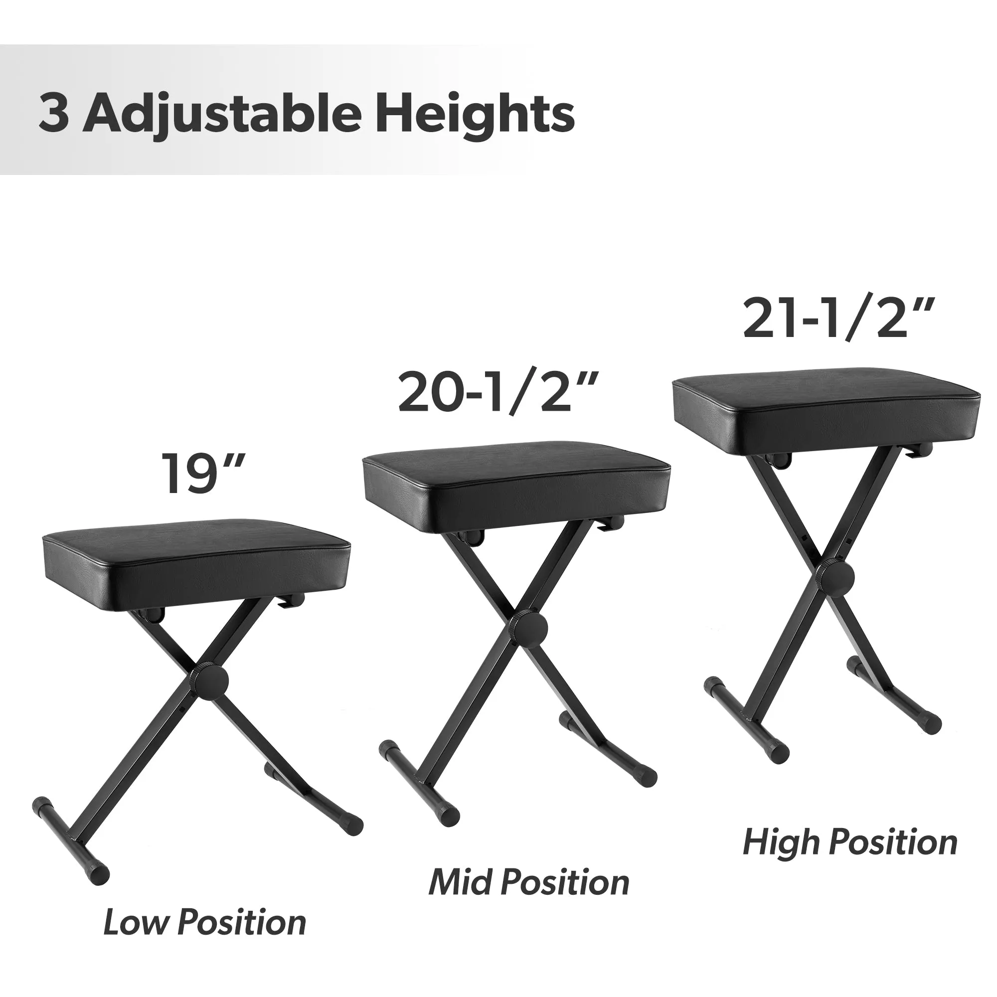 Adjustable Piano and Keyboard Bench by Hamzer