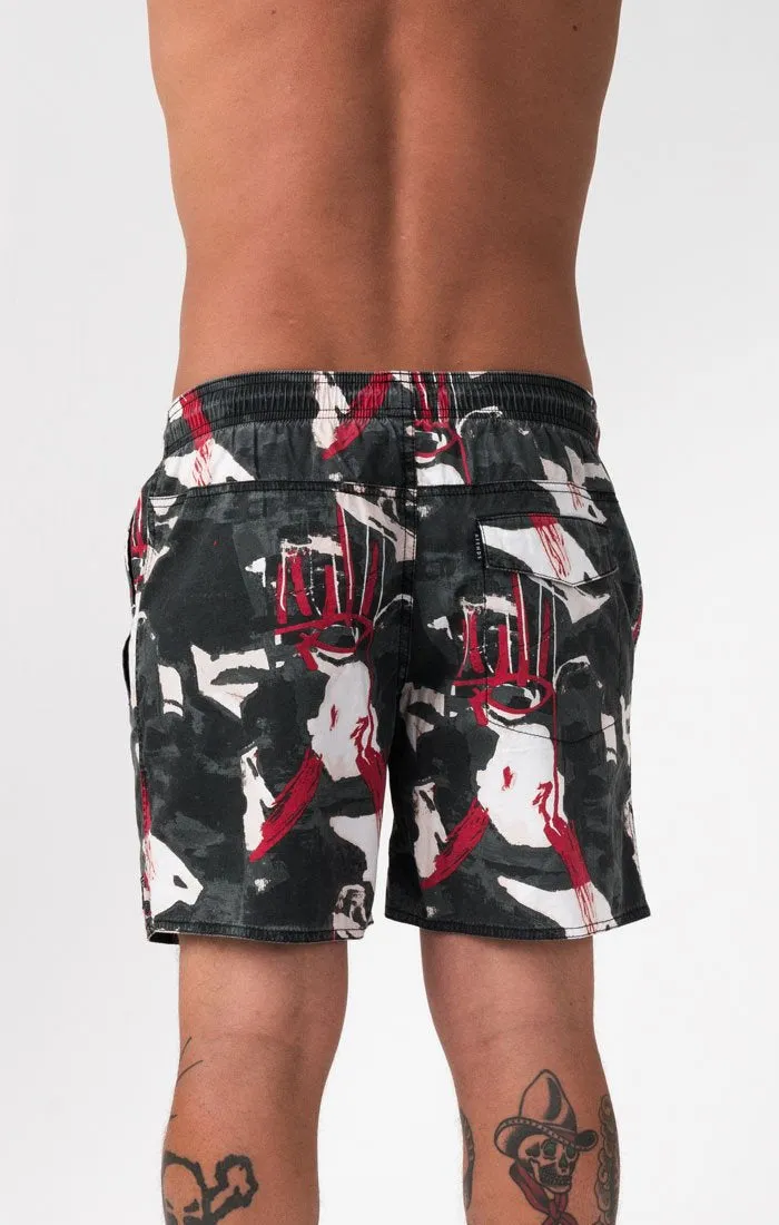 Afends Mens Baywatch - Crowfeather - Swim Shorts