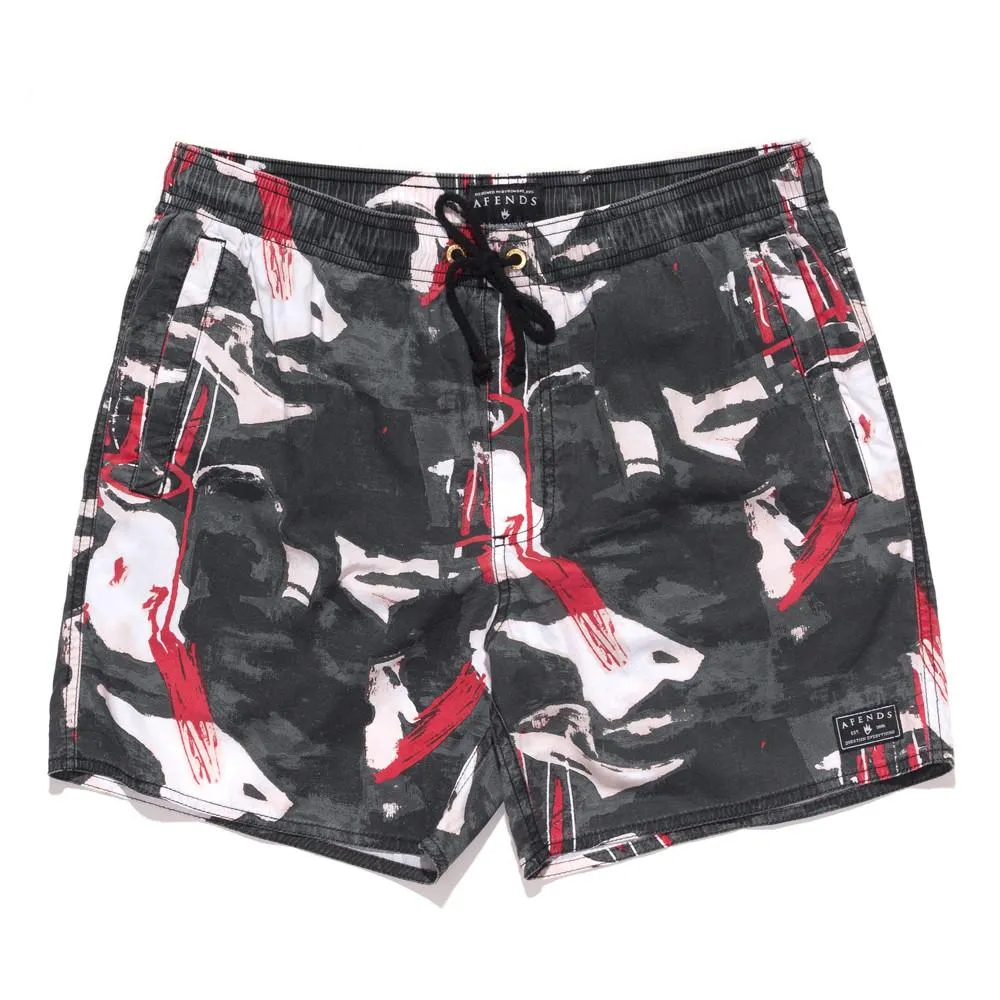 Afends Mens Baywatch - Crowfeather - Swim Shorts