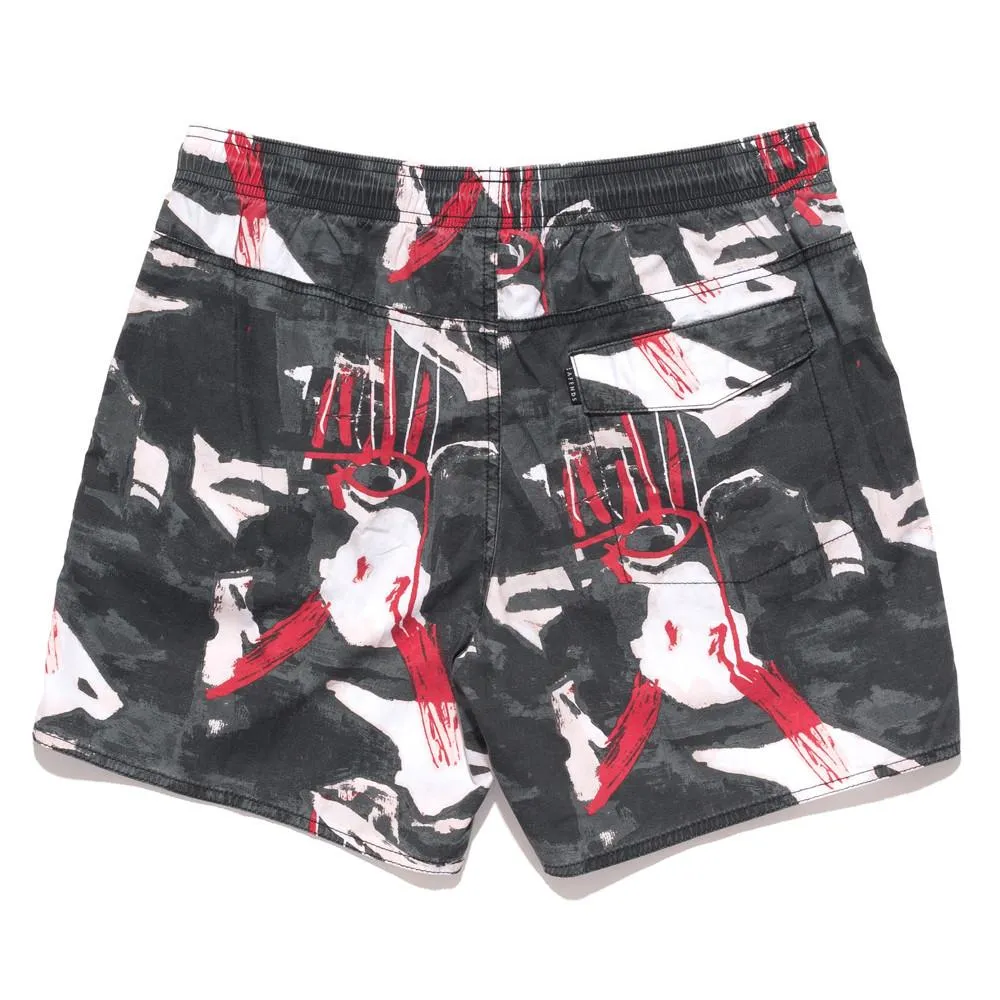 Afends Mens Baywatch - Crowfeather - Swim Shorts