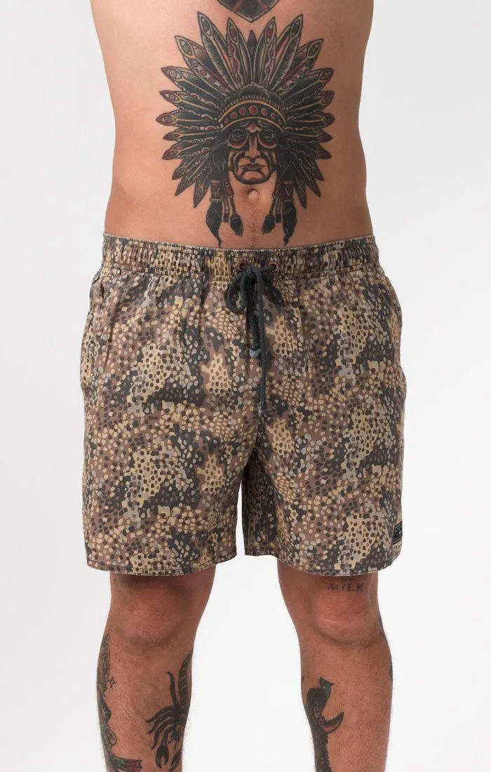 Afends Mens Baywatch - Flecktarn - Swim Shorts