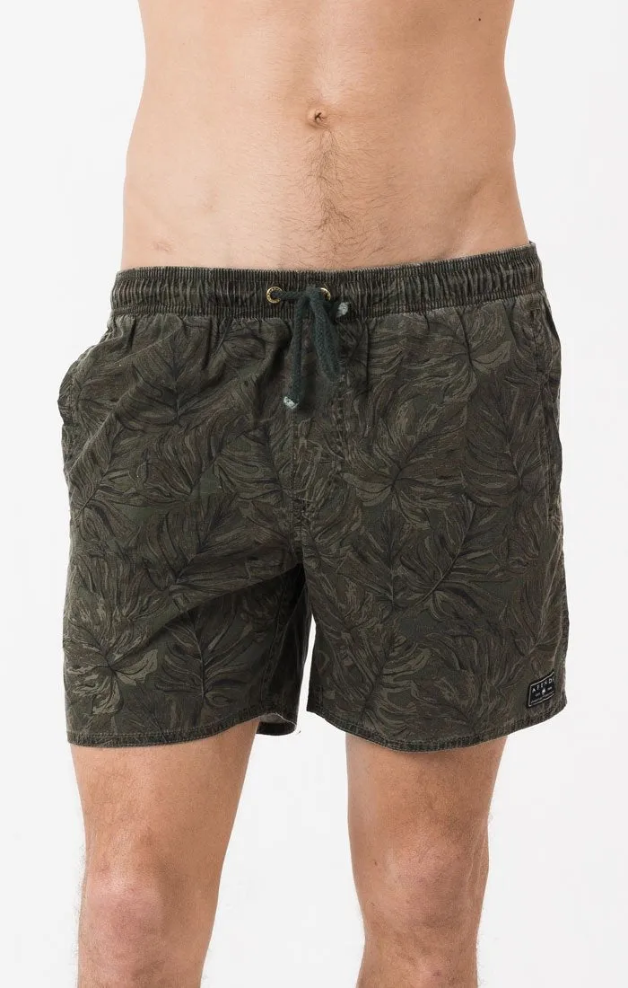 Afends Mens Baywatch - Monstera - Swim Shorts