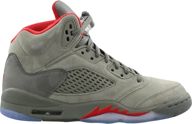 Air Jordan 5 Retro GS Camo Sneakers, Gray