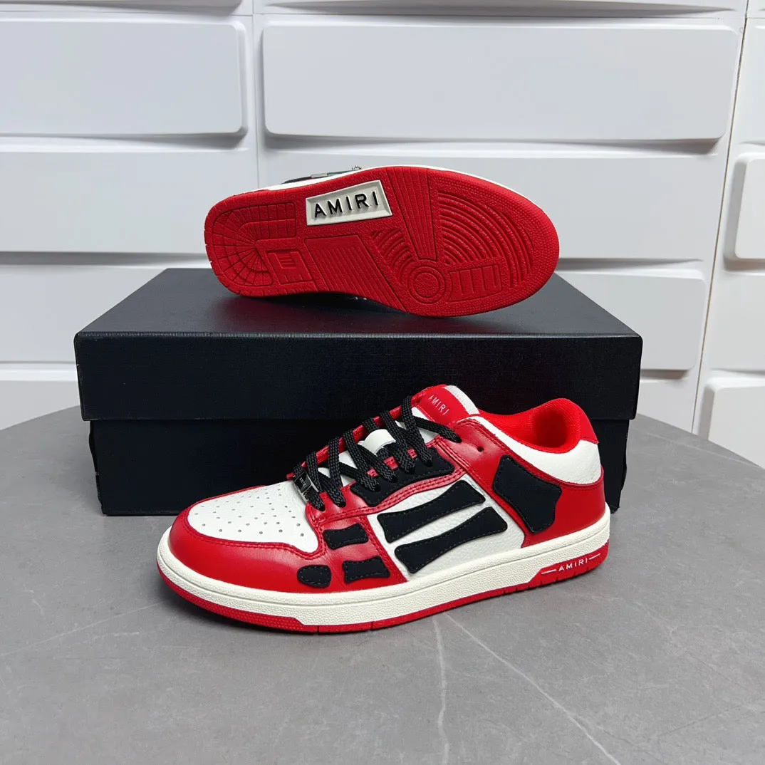 AMR Skel Top Low Red and Black Sneakers-132