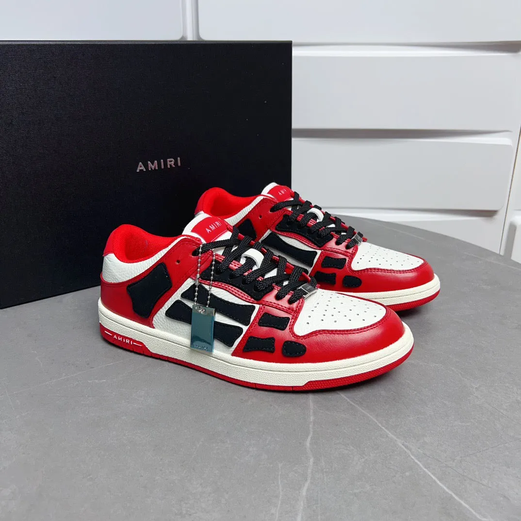 AMR Skel Top Low Red and Black Sneakers-132