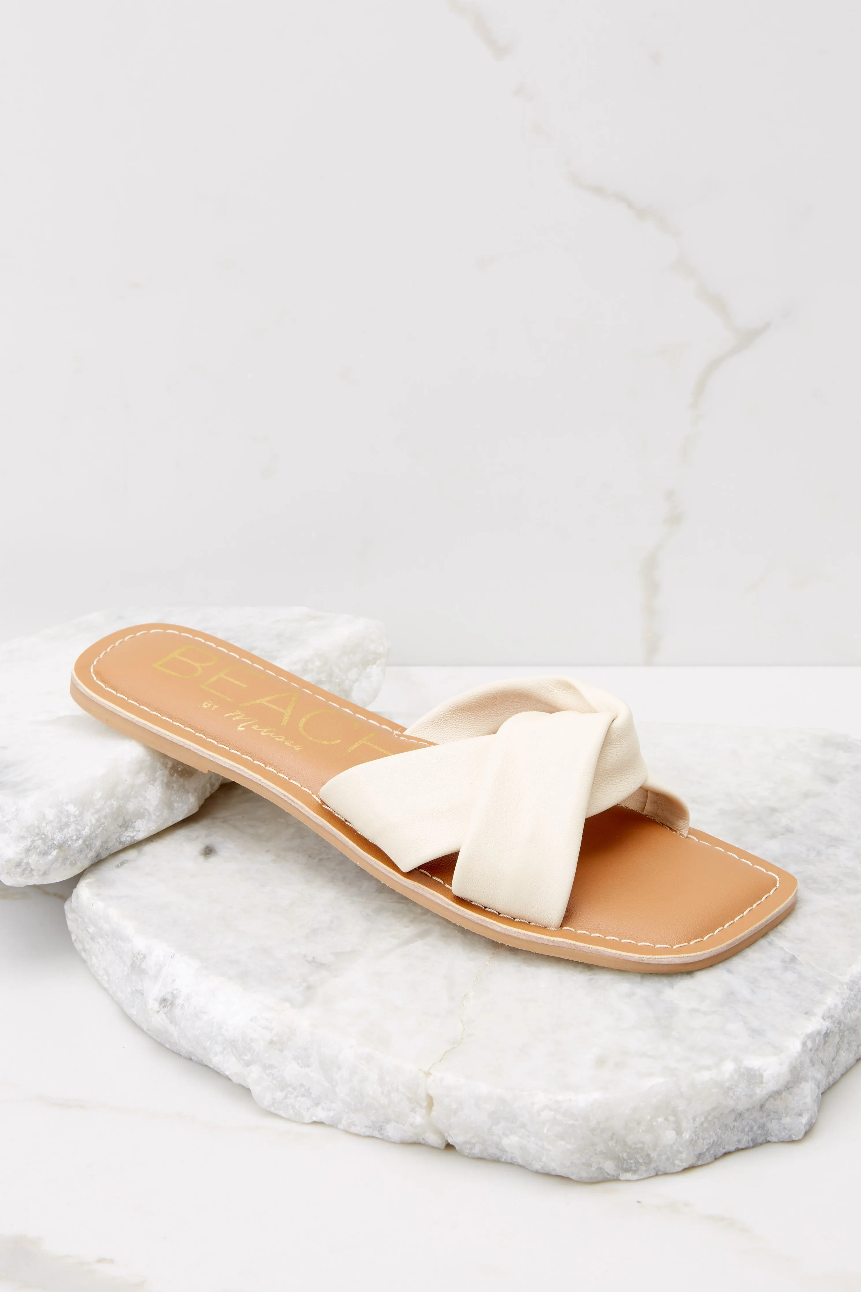 Anchor Ivory Slide Sandals