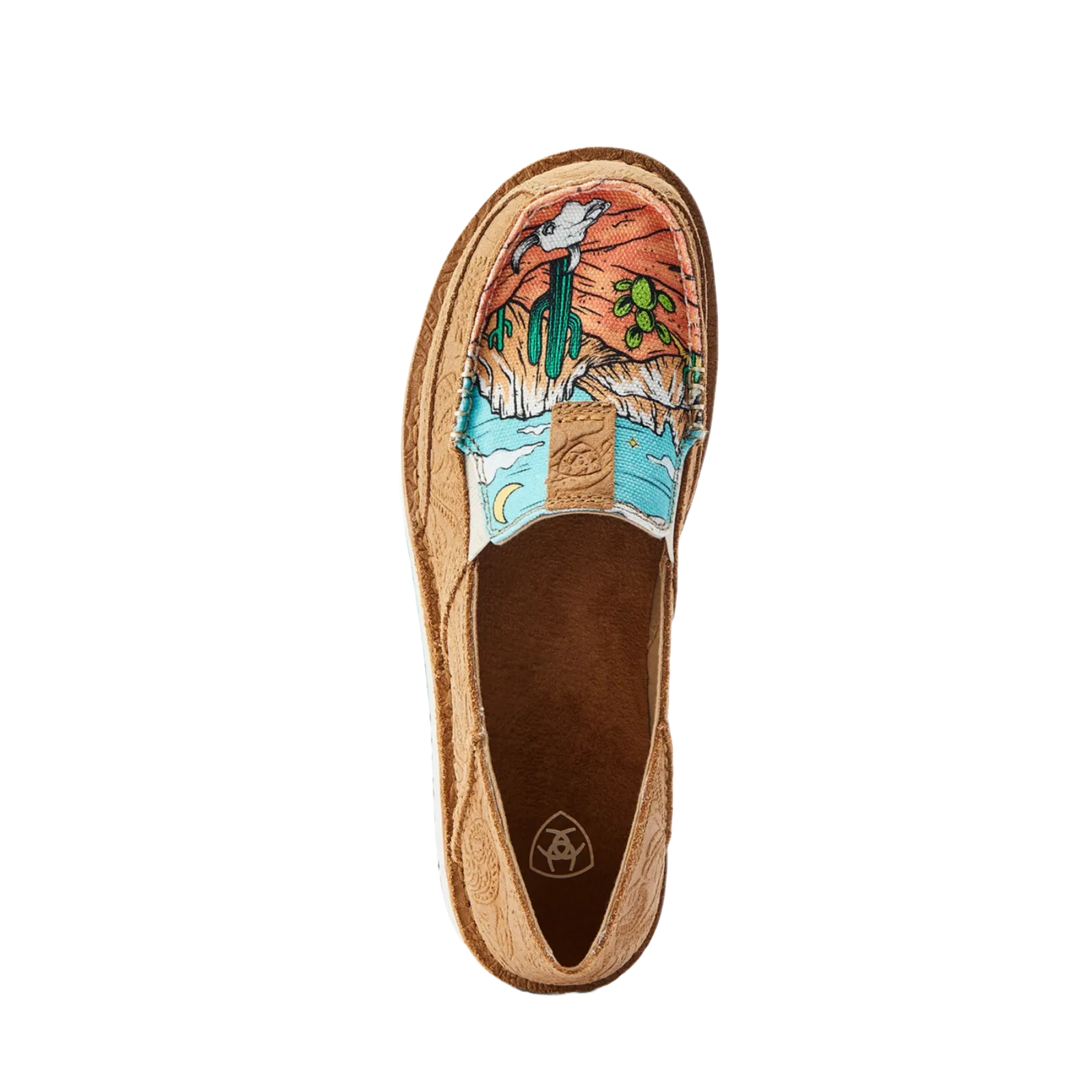 Ariat Ladies Arizona Skies Tan Suede Emboss Slip On Cruiser 10042525