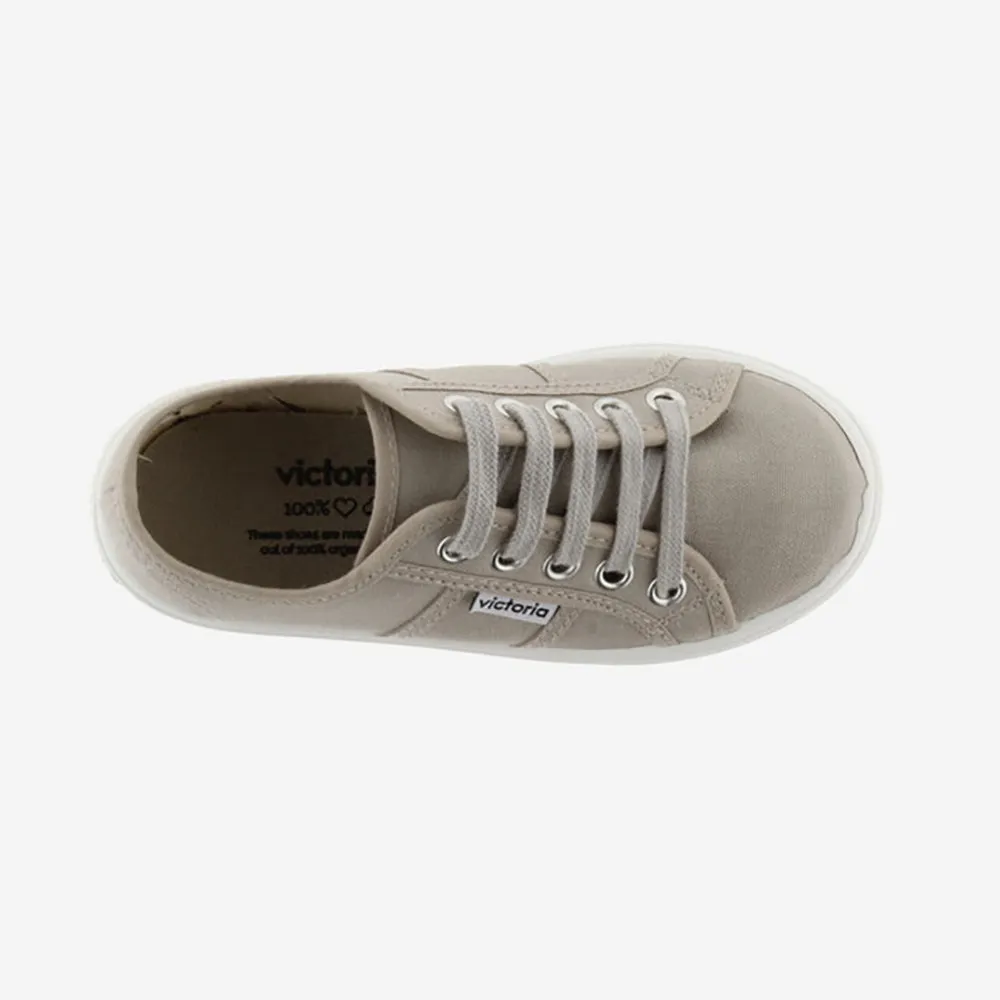 Barcelona Beige Canvas Platform Trainers