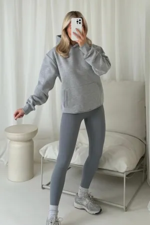 Bella melange grey premium hoodie ultimate legging set