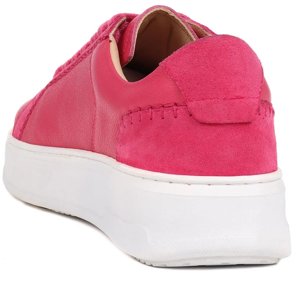 Bergamot Leather Trainers  - BERGAMOT / 325 586