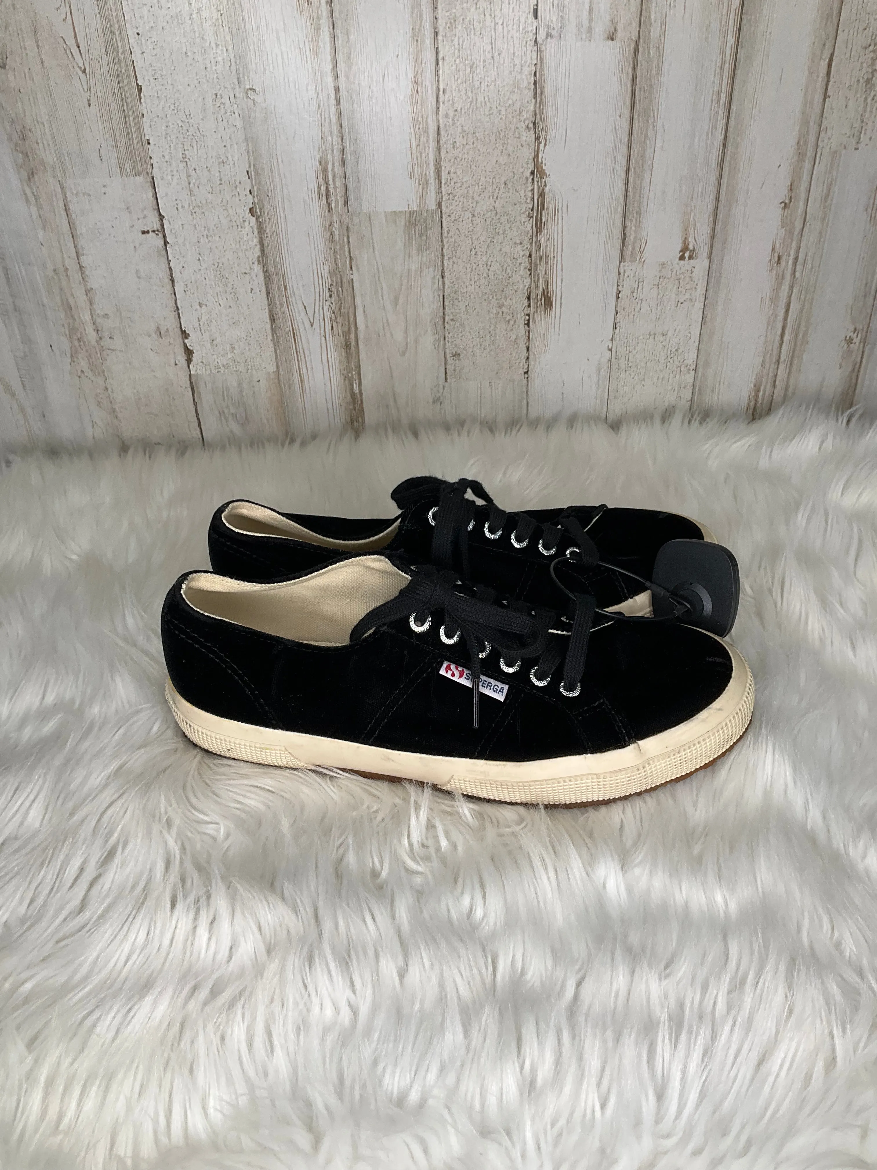 Black & Cream Shoes Sneakers Superga, Size 9