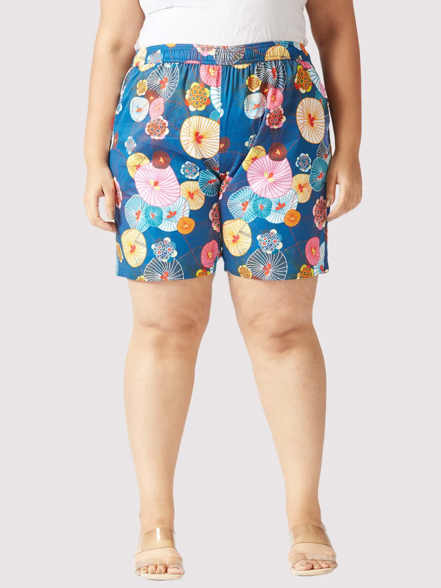 Blooming Wheels Plus Size Women's Half Co-ord Set