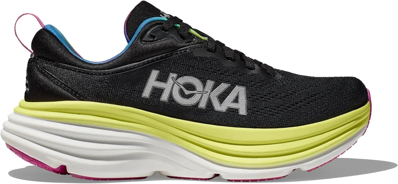 Bondi 8 Hoka Sneakers in Black/Citrus Glow