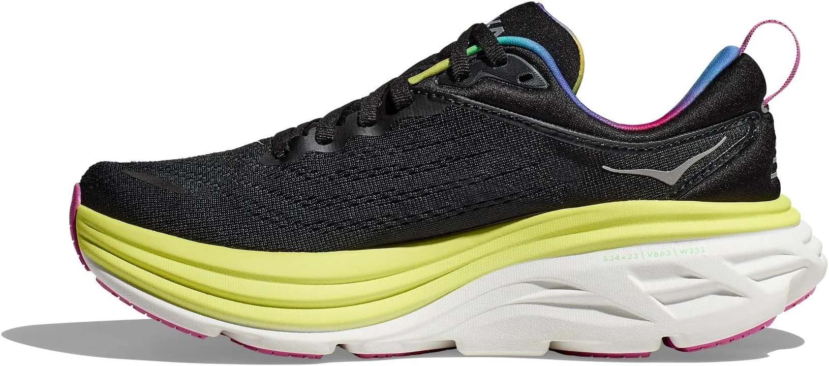 Bondi 8 Hoka Sneakers in Black/Citrus Glow