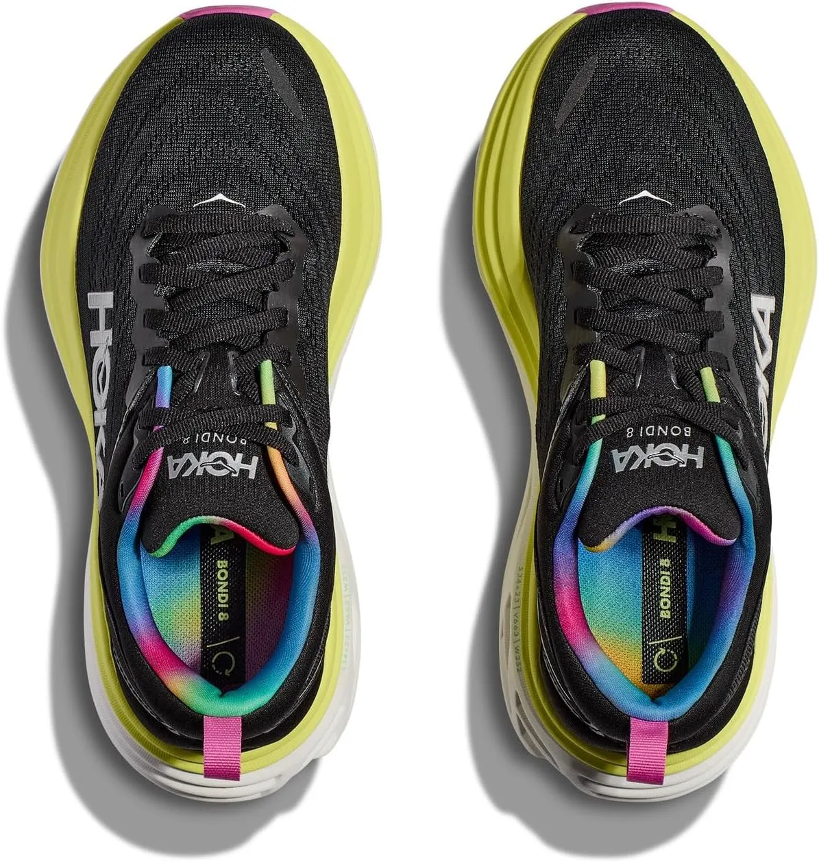 Bondi 8 Hoka Sneakers in Black/Citrus Glow