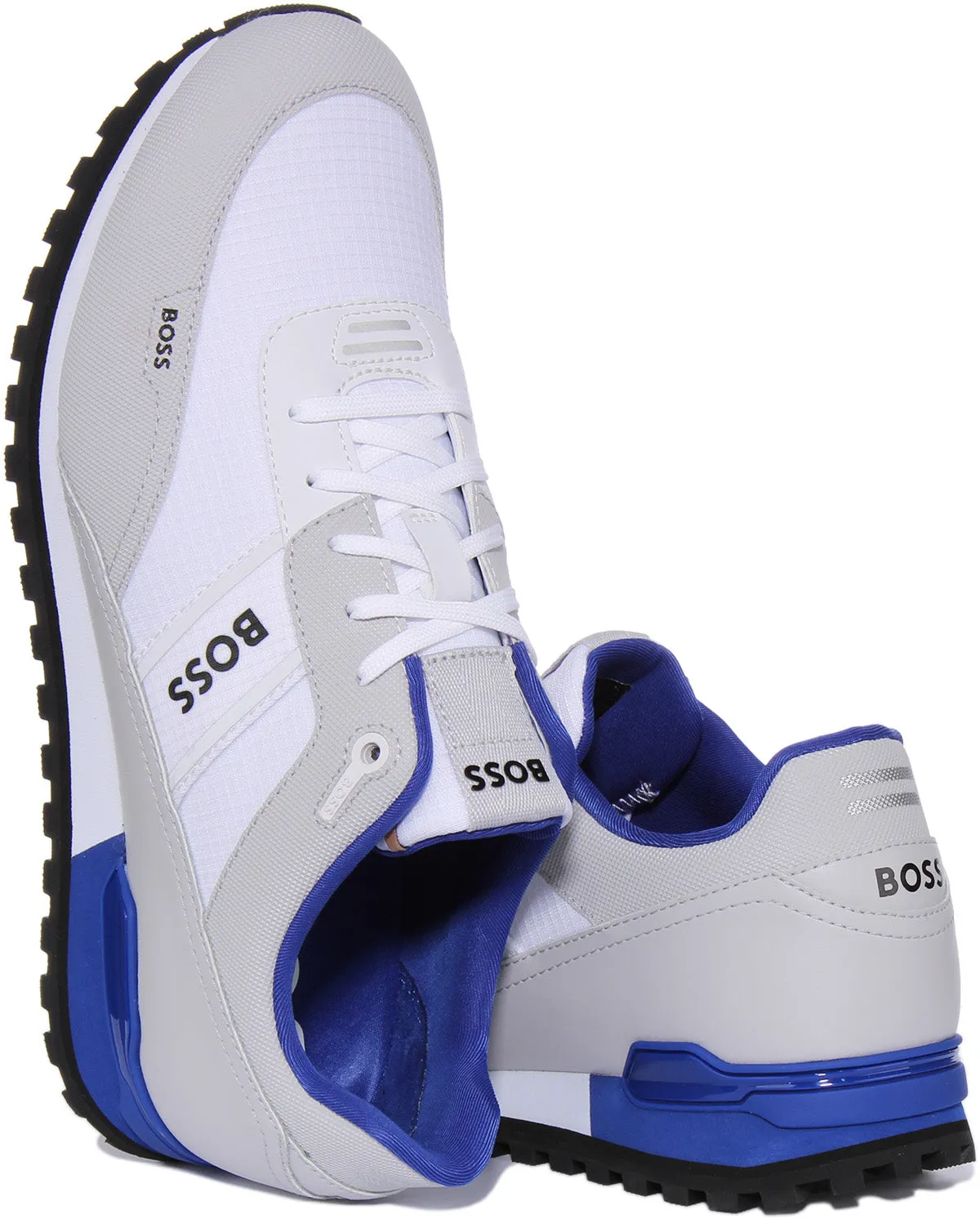 Boss Parkhour L Runner In White Grey For Men