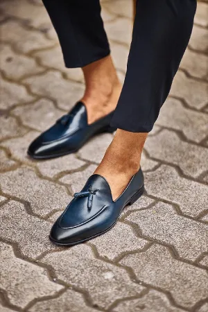 Brabion Levanzo Navy Blue Tassel Loafers