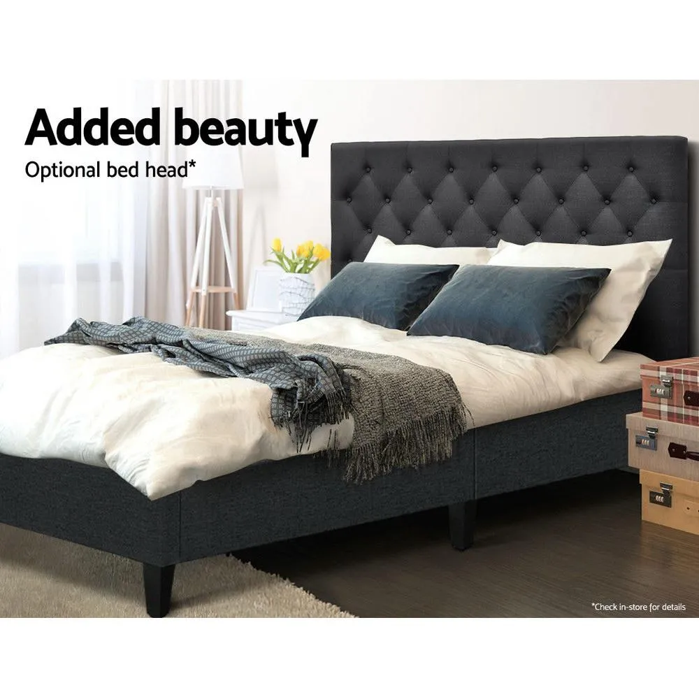 Brisk Fabric Double Bed Base Frame Charcoal