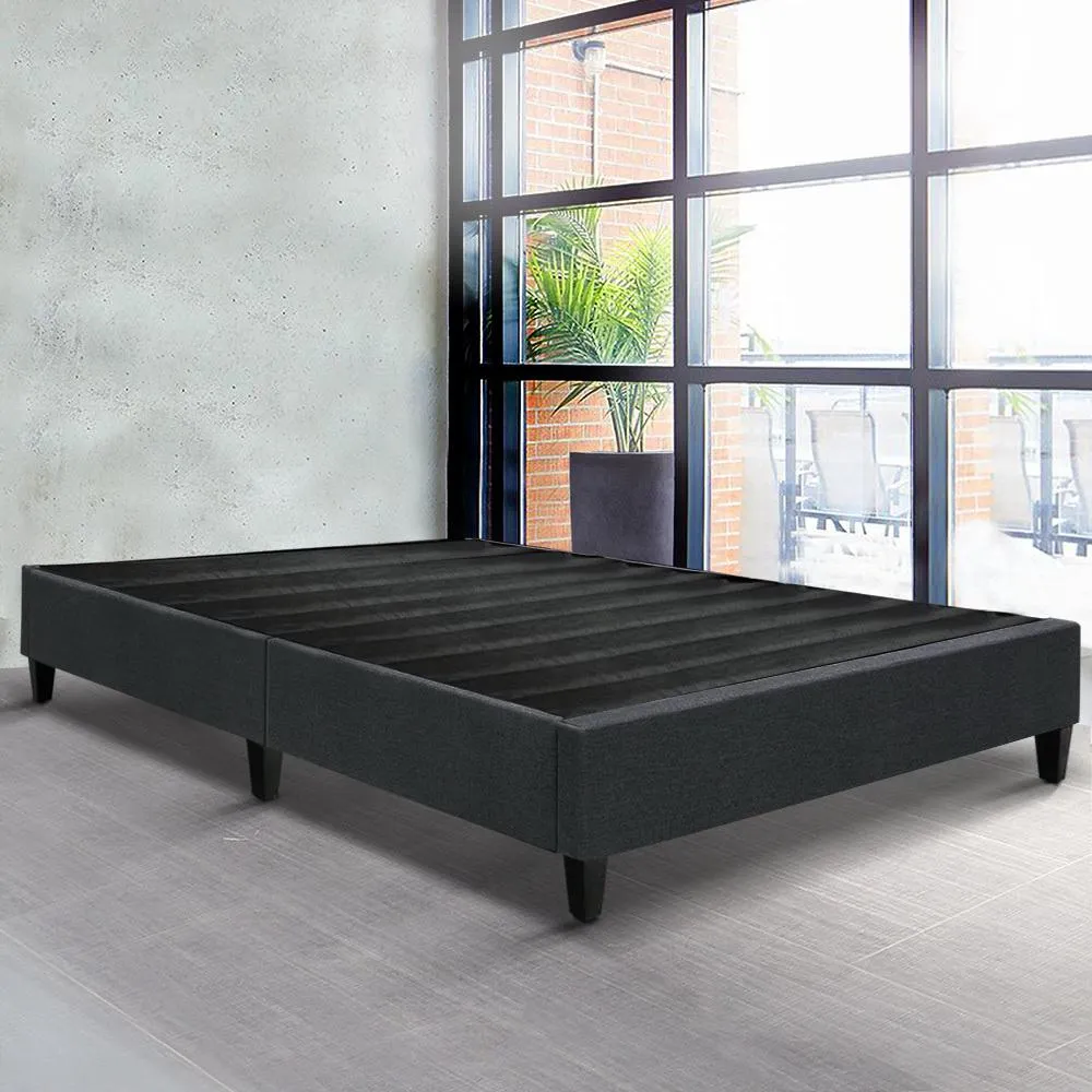 Brisk Fabric Double Bed Base Frame Charcoal