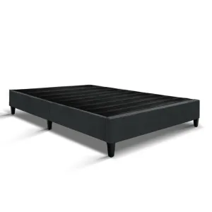 Brisk Fabric Double Bed Base Frame Charcoal