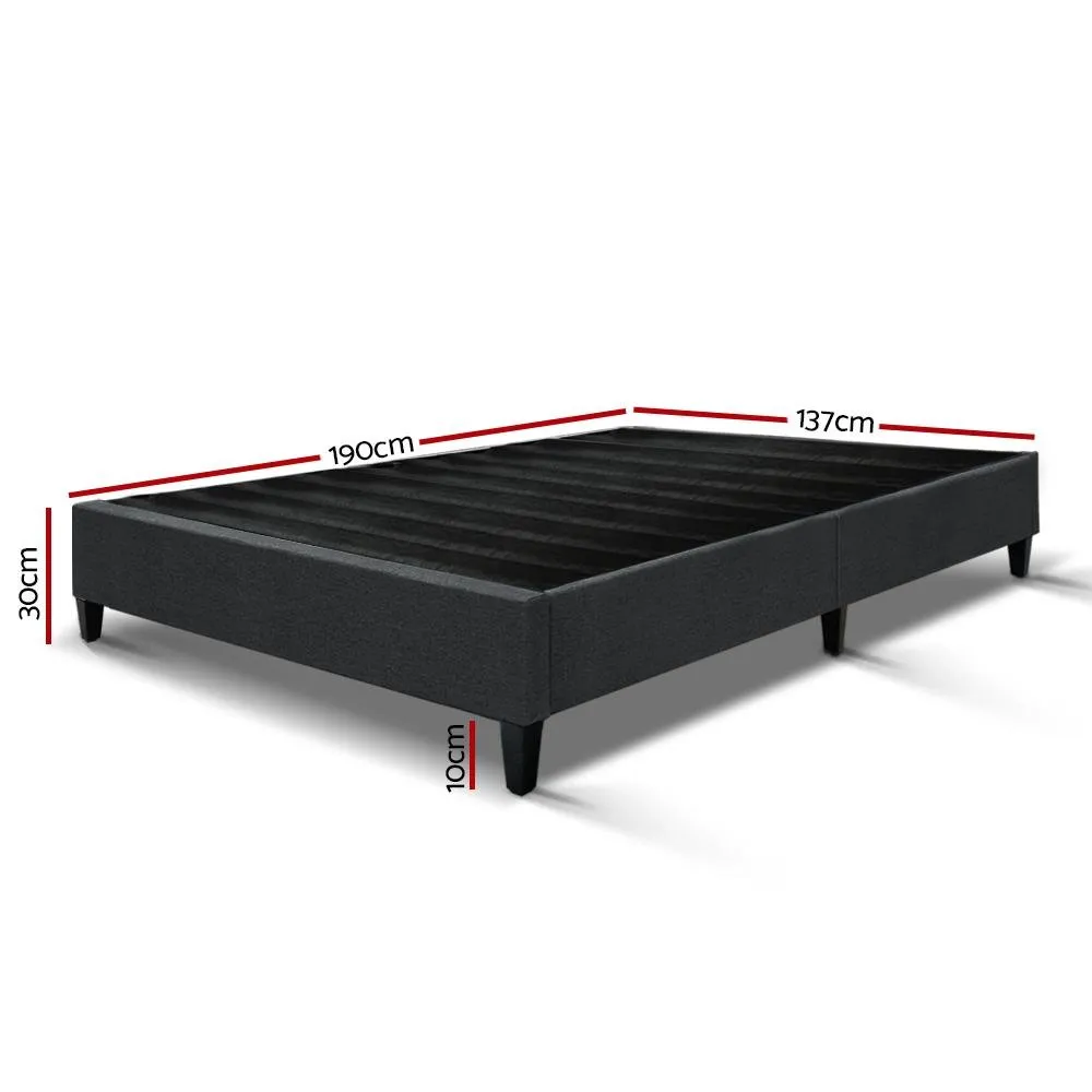 Brisk Fabric Double Bed Base Frame Charcoal