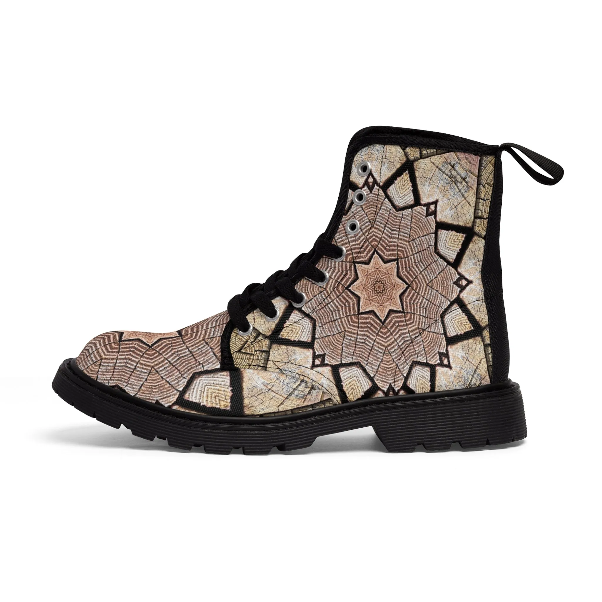 Brown Mandala - Inovax Woman's Canvas Boots