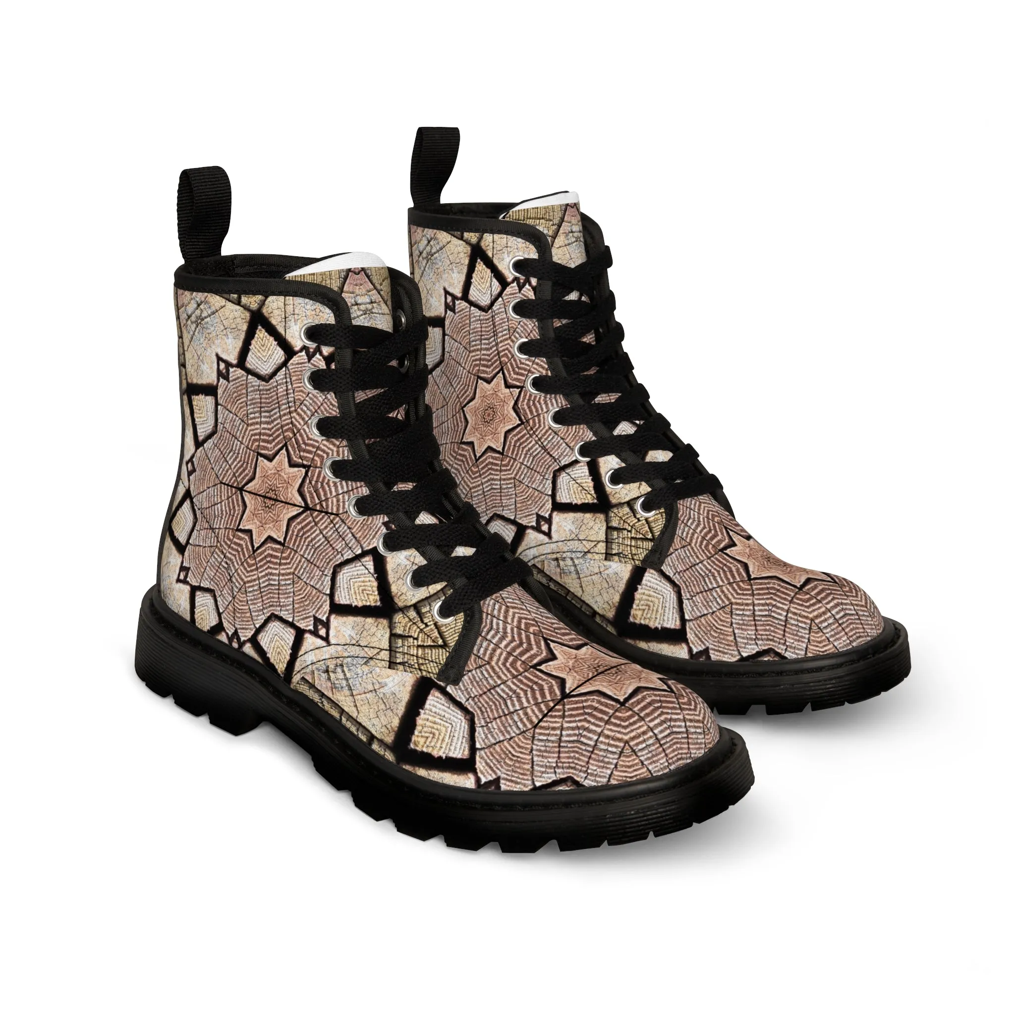 Brown Mandala - Inovax Woman's Canvas Boots