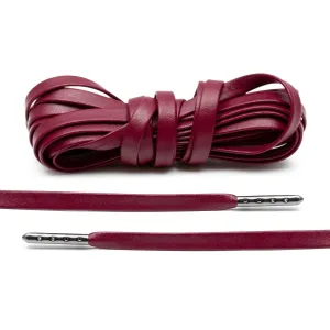 Burgundy Luxury Leather Laces - Gunmetal Plated