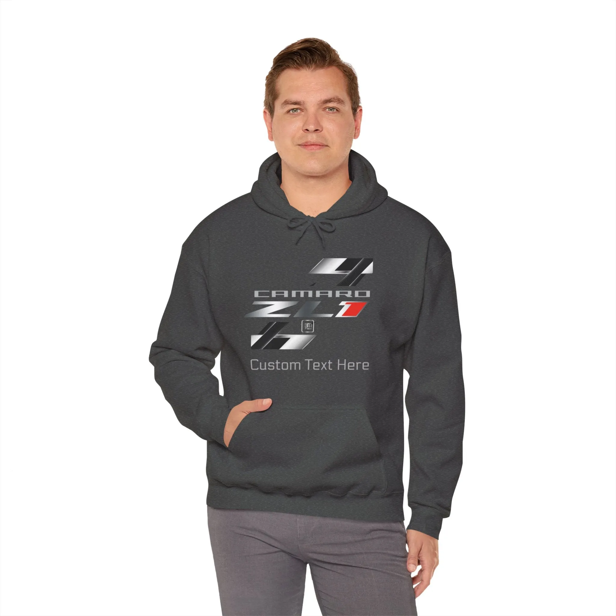 Camaro ZL1 Personalized Racing Flag Logo Fleece Hoodie