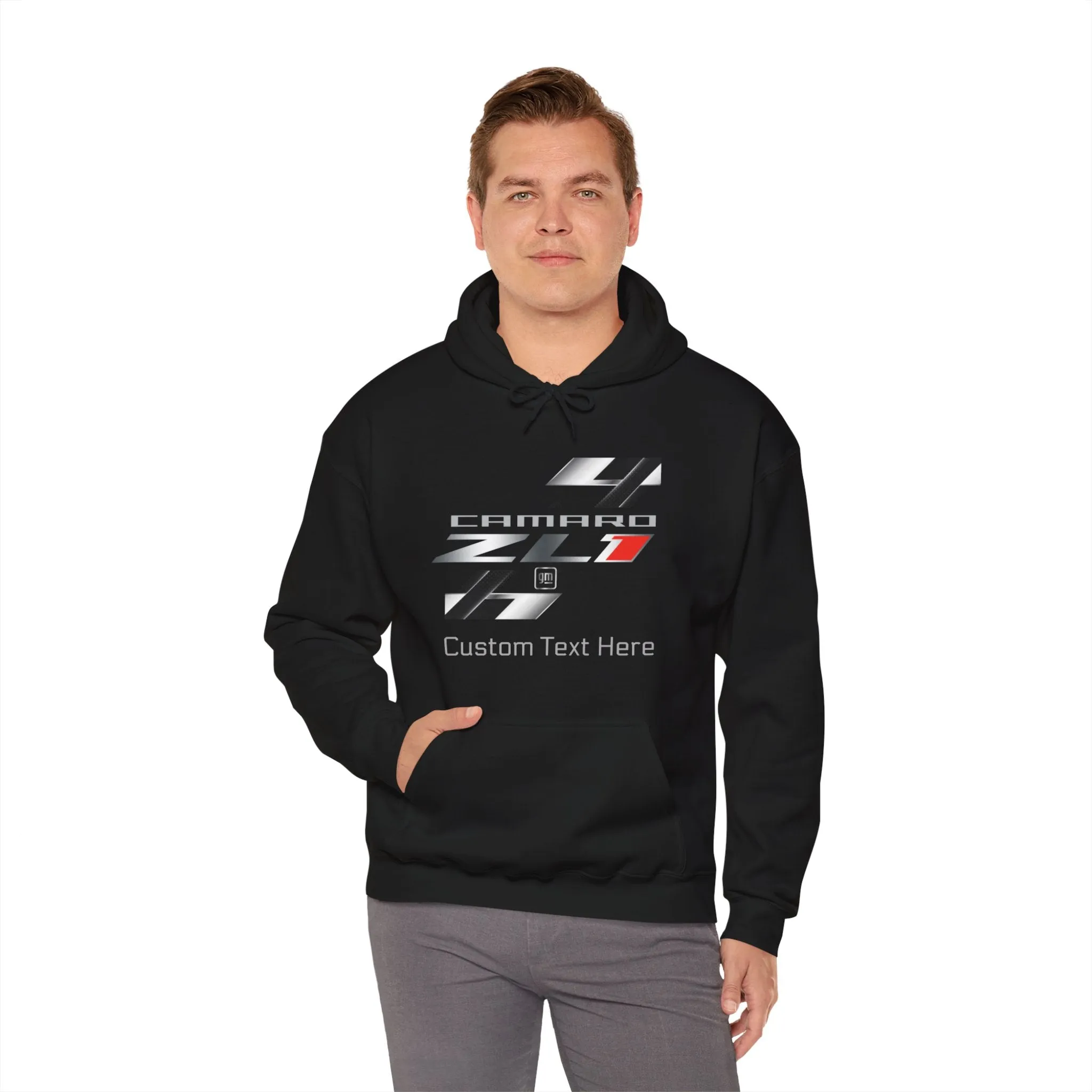 Camaro ZL1 Personalized Racing Flag Logo Fleece Hoodie