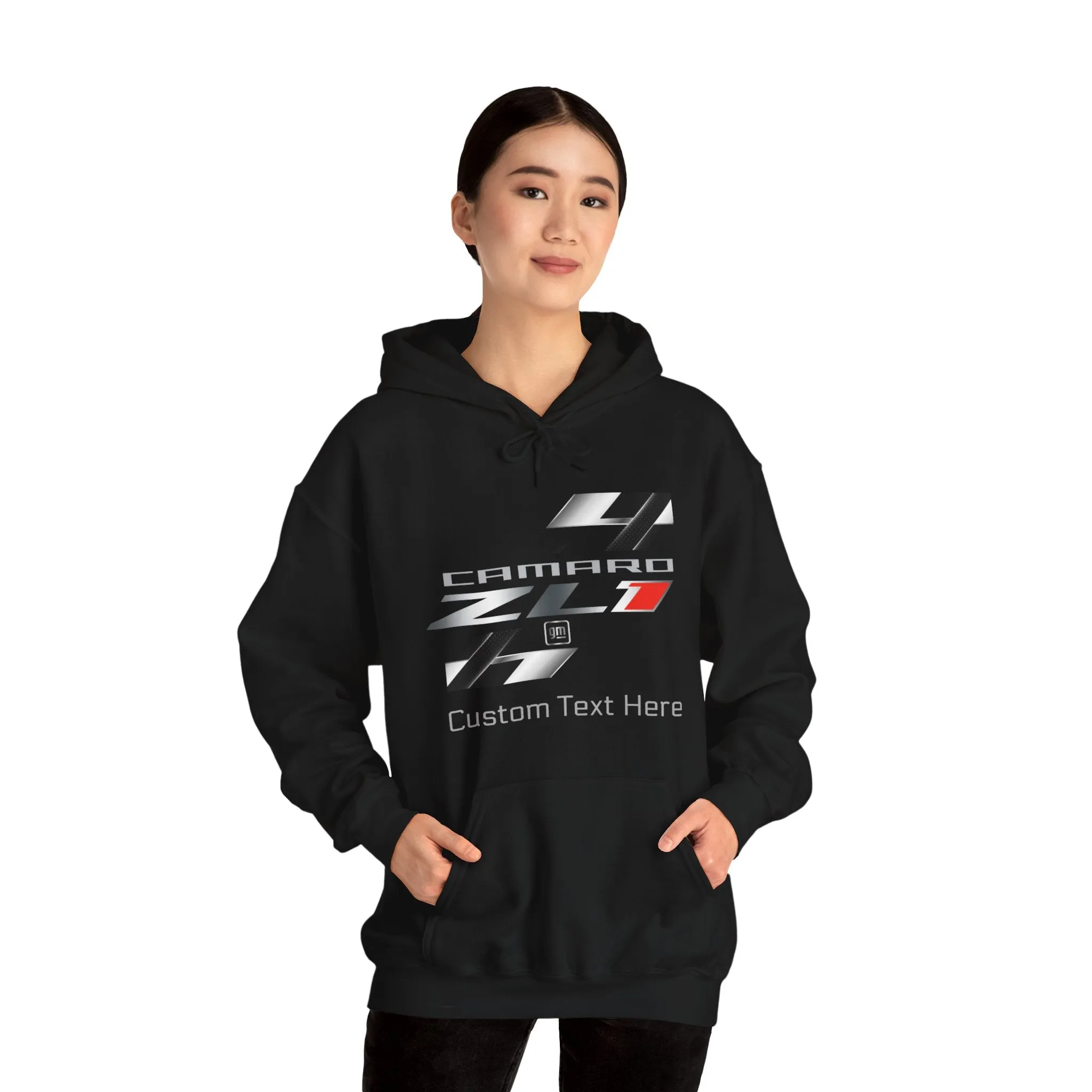 Camaro ZL1 Personalized Racing Flag Logo Fleece Hoodie