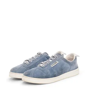 Chanel Blue Suede Weekender Sneakers 37.5