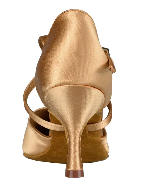 Charlotte Shoe - Light Tan Satin 2" Flare