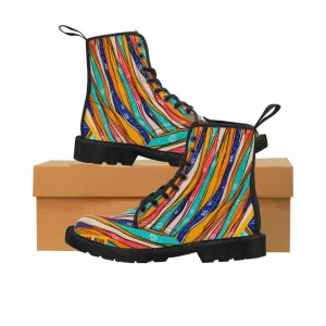 Color Brushstroke - Inovax Woman's Canvas Boots