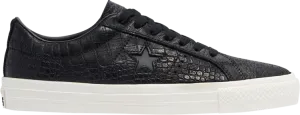 Converse One Star Pro Low Croc Emboss Sneakers - Black