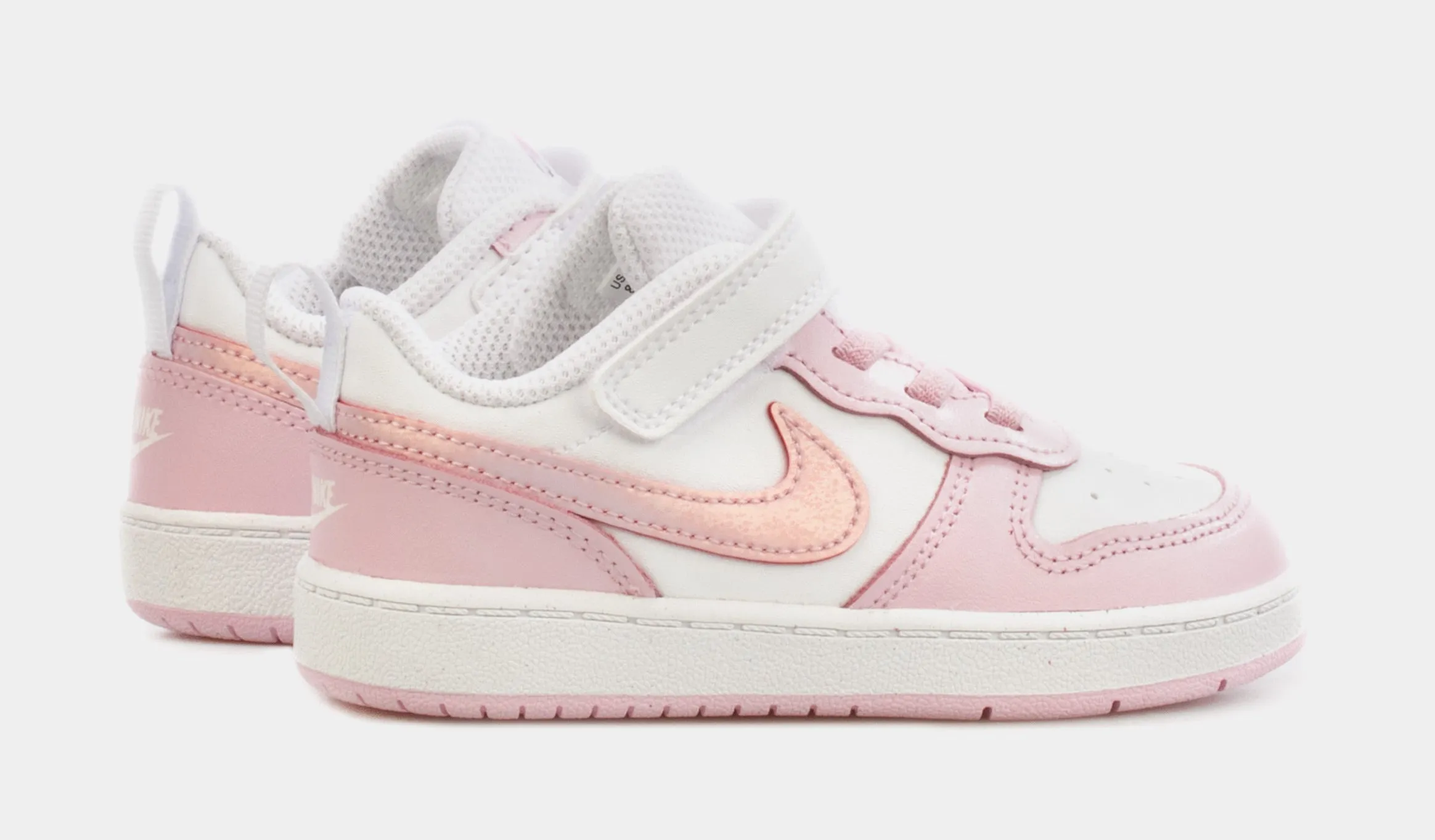 Court Borough Low 2 Infant Toddler Lifestyle Shoes (White/Pink)