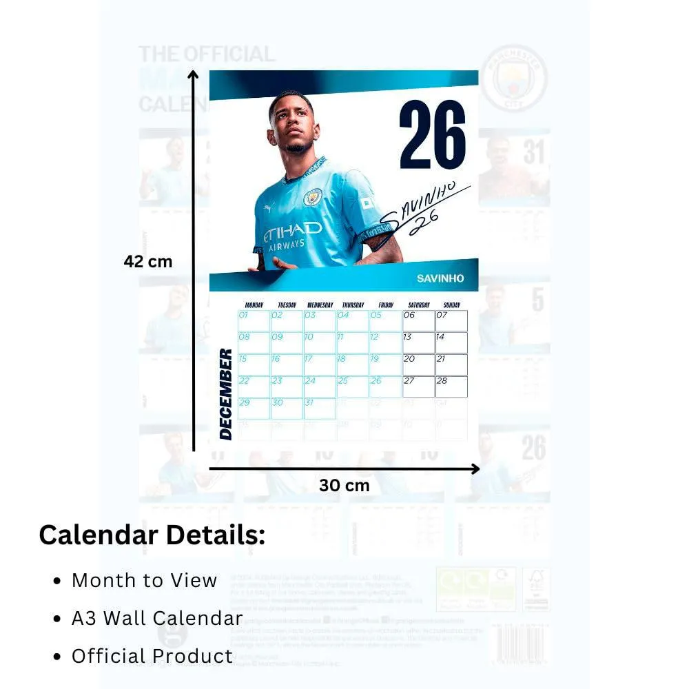 Daricia Manchester City 2025 Football Calendar