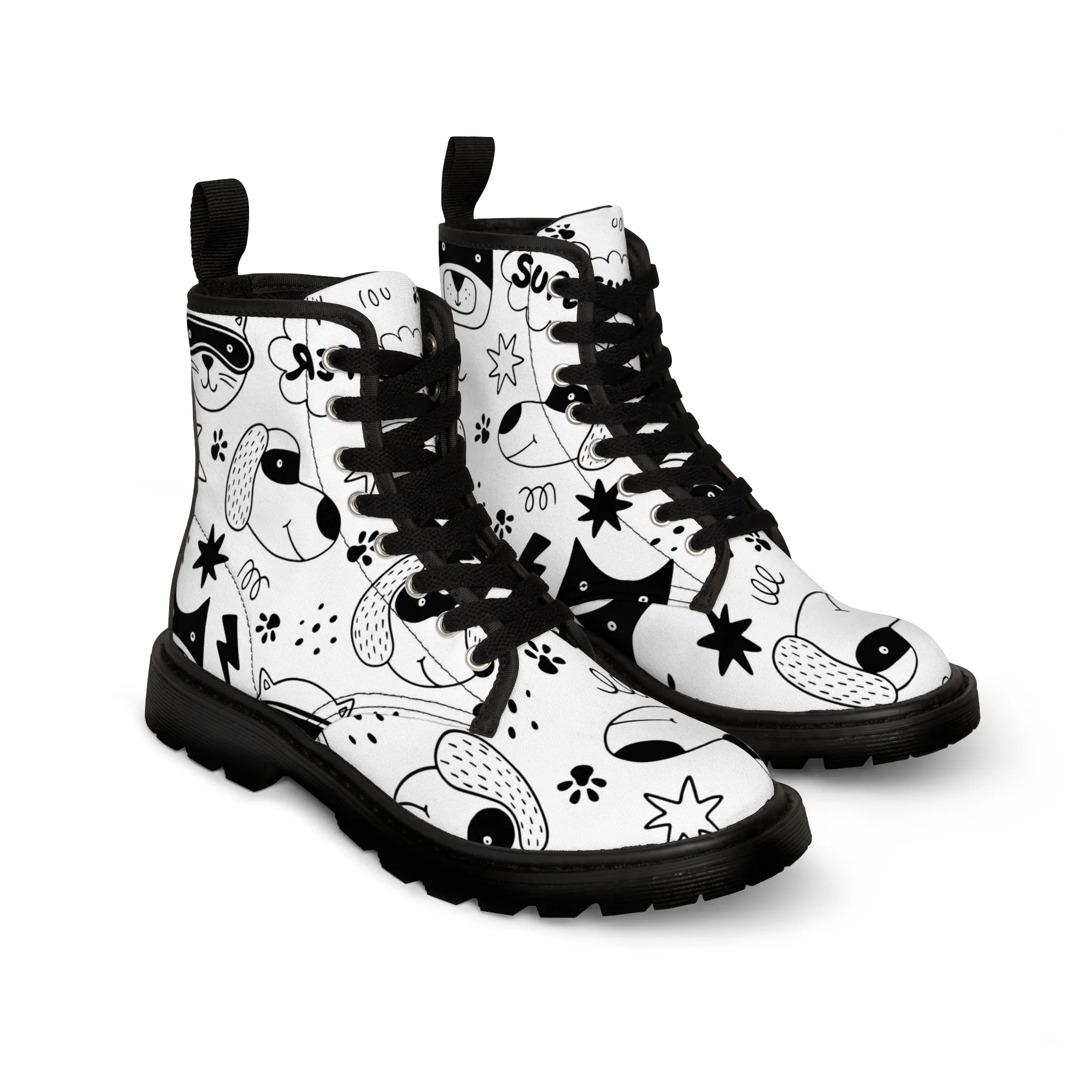 Doodle Dogs & Cats - Inovax Woman's Canvas Boots